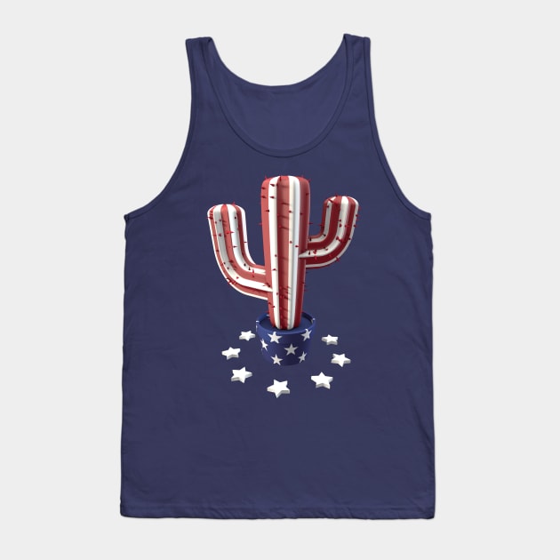 Cactus 4th of July Independence Day Shirt Women Men Kids Tank Top by teeleoshirts